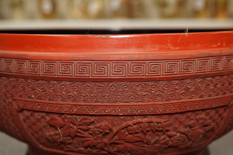 A Chinese cinnabar lacquer box and cover, 18th/19th century